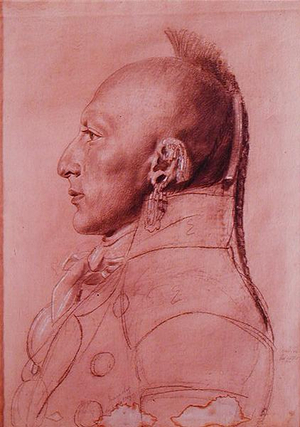 Portrait of a Chief of the Little Osages, c.1807 (crayon on paper)