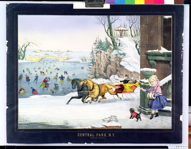 Central Park, New York (colour litho)