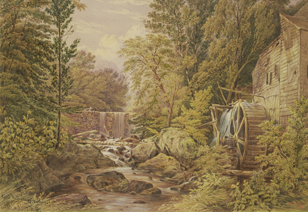 Carl's Mill, Tarrytown, New York, 1851 (w/c amd gouache on mounted cardboard)