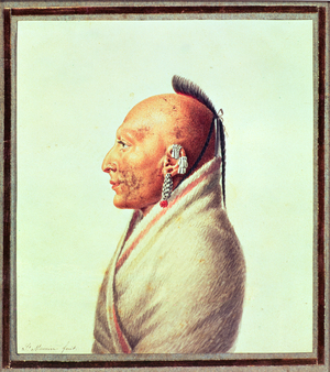 Indian Chief of the Little Osages, c.1807 (w/c on paper)