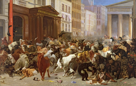 The Bulls and Bears in the Market, 1879 (oil on canvas)