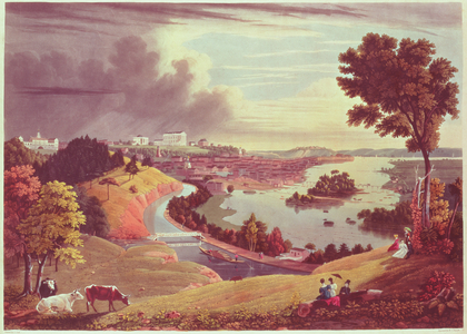 Richmond, Virginia, engraved by William James Bennett (coloured engraving)