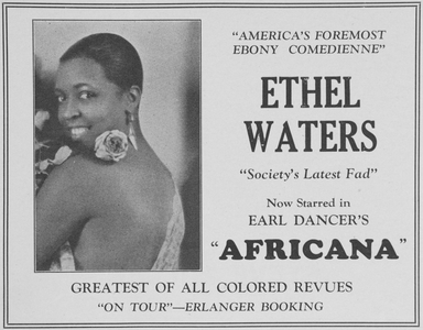 Advertisement for Ethel Walters, 'America's foremost ebony comedienne', 1928 (lithograph)