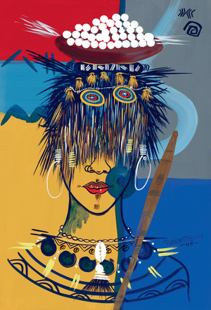 African Beauty 3, 2005 (w/c & ink on paper)