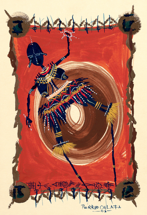 Stick Dance, 2003 (w/c & ink on paper)