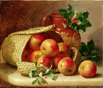 Still Life with holly and mistletoe