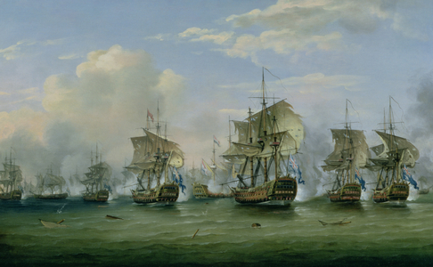 The Battle of Dogger Bank, 1781 (oil on canvas)