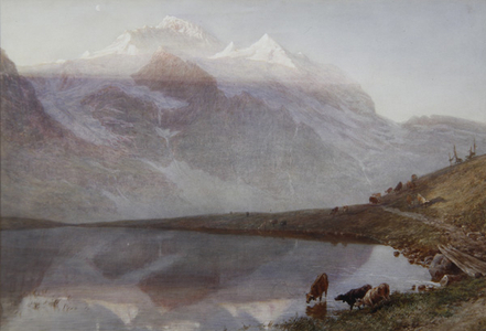 The Jungfrau at Sunrise, 1880 (w/c on paper)