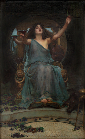 Circe offering the cup to Ulysses, 1891 (oil on canvas)