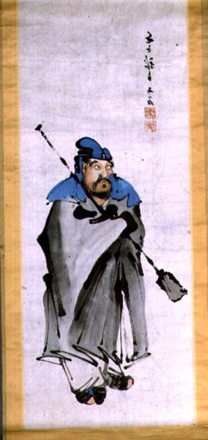 1971-6 Hanging scroll decorated with the portrait of a sage, 1912 (pen & ink on paper)