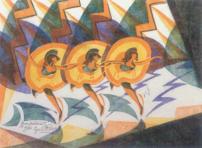 Divertissement, 1932 (linocut)