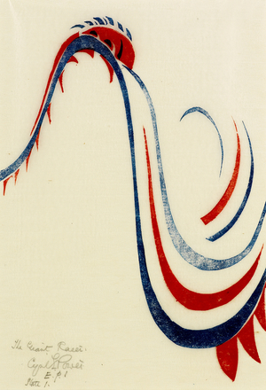 The Giant Racer, c.1930 (linocut)