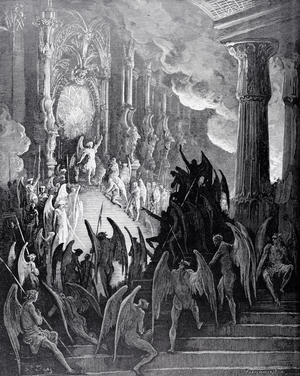 Satan in Council, from Book I of 'Paradise Lost' by John Milton (1608-74) engraved by stephane Pannemaker (1847-1930) c.1868 (engraving)