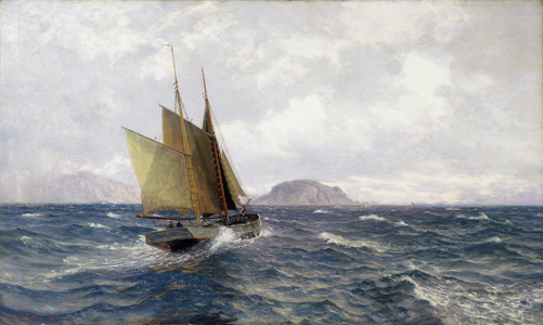 The freighter 'Lykkens Prove' on test, 1898 (oil on canvas)