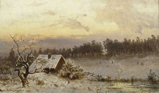 Sunset over Hegdehaugen, 1866 (oil on canvas)