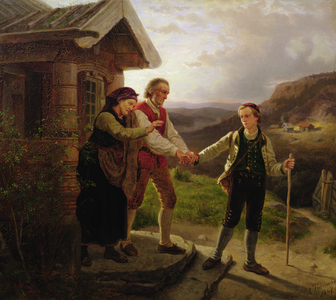 The youngest son's farewell, 1867 (oil on canvas)