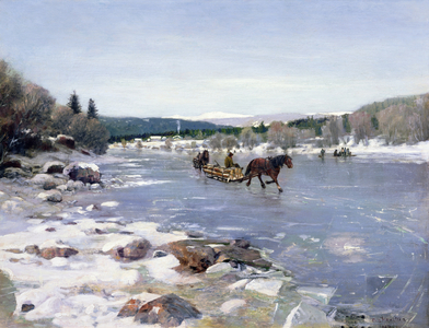 Hauling Timber, 1889 (oil on canvas)