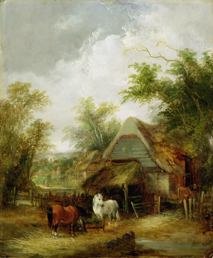 Farmyard Scene (oil on board)