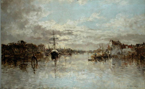 View of Rotterdam (oil on canvas)