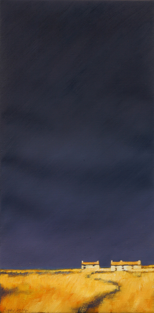 Moorland Cottages, 2004 (oil on canvas)