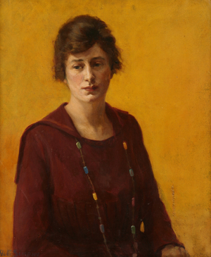 Maroon and Gold (oil on canvas)