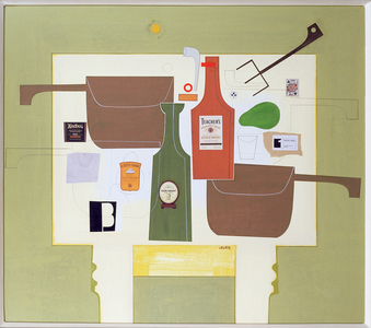 Pots and Bottles (acrylic & collage)