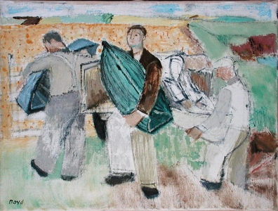 Man with boats (oil on canvas)