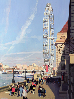 Winter morning at the London Eye, 2002 (oil on canvas)