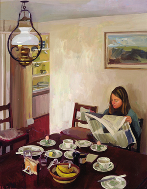 Breakfast at Valley Cottage (oil on canvas)