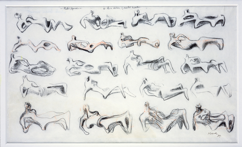Metal Figures: Twenty Studies, 1939 (red & black chalk on paper)
