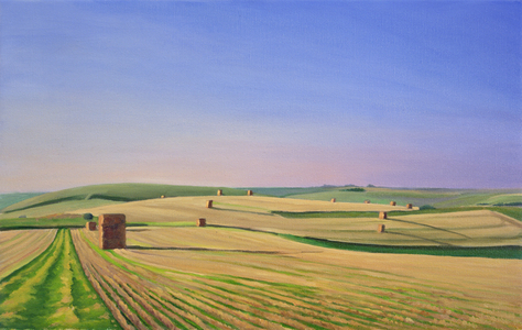 The Wessex Ridgeway Path as it crosses Cotley Hill. Evening Light II, 2008 (oil on canavs)