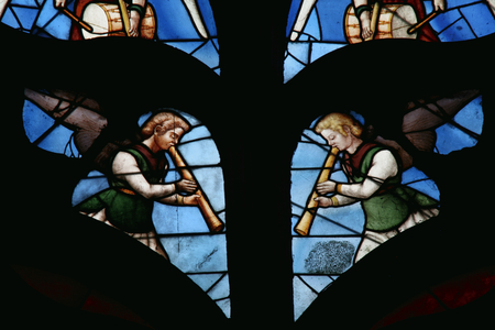Window depicting Musical Angels (stained glass)