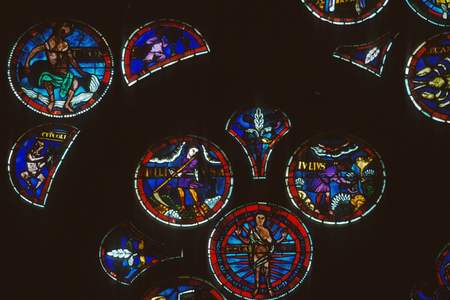 Rose window detail (stained glass)