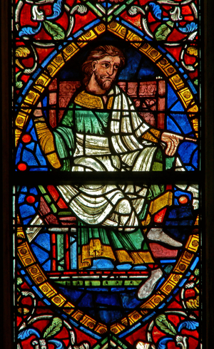 Window depicting a genealogical figure: Boaz (stained glass)