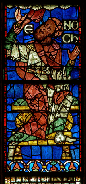 Window depicting a genealogical figure: Enoch (stained glass)