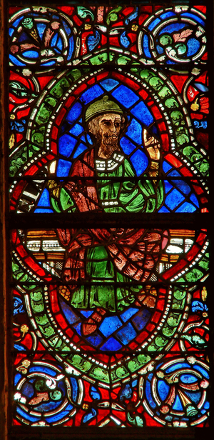 Window depicting a genealogical figure: Jonan (stained glass)