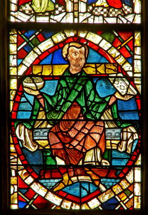 Window depicting a genealogical figure: Jeconais (stained glass)