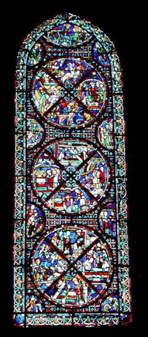 Lancet Window depicting the Life of St. Stephen (stained glass)