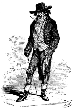 Corentin: one of the main characters in the novel by Honore de Balzac “” Une tenebruse affaire”” (1843, serie La Comedie Humaine). Engraving of a 19th century edition.