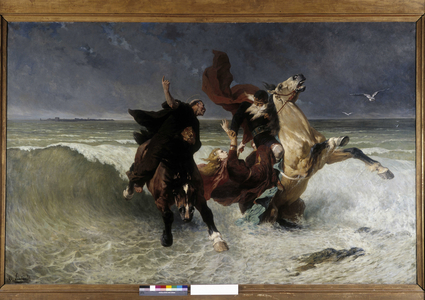 King Gradlon's flight, 19th century (oil on canvas)