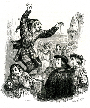 The fool who sells wisdom:  La Fontaine's fable, 19th century (engraving)