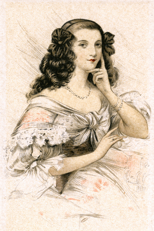 Portrait of Marion Delorme, beg of 20th century (chromolithograph)