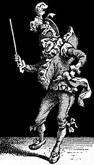 Illustration for the song Polichinelle - from a book beginning 20th century.