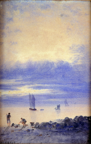 Seascape, Saint-Malo beach (w/c on paper)
