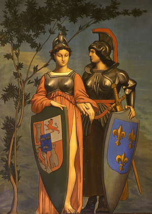 Allegory of the Treaty of the Pyrenees in 1659 between France and Spain (oil on canvas)