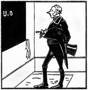 The scholar Cosinus, a cartoon character created in 1893 by Christophe (Georges Colomb 1856-1945), also author of the Sapeur Camenbert.