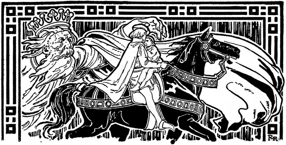 The King of Alders : illustration of the poem by Johann Wolfgang Goethe by P M Ruty for the school book “Choix de lectures”, 1911