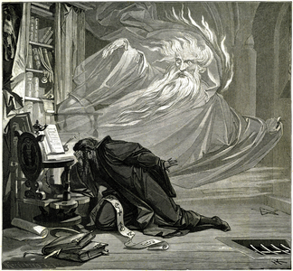 Illustration for the theatre play Faust written by Goethe, 1873 (engraving)