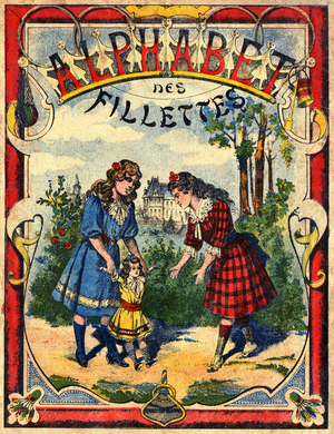 Girl's alphabet. Cover of an abecedary late 19th - early 20th century.