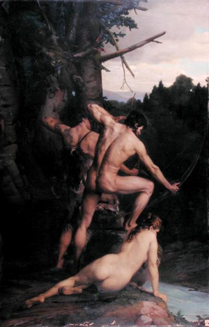 Hunters in wait, 1879 (oil on canvas)